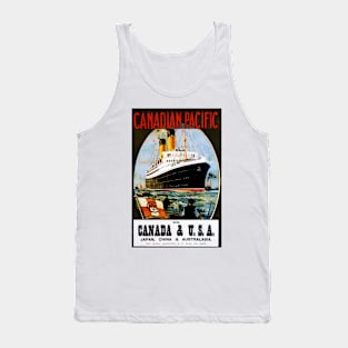 TO CANADA & USA Japan China Australasia Vintage Travel Advertisement Tank Top